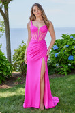 Morilee 49157 Glittery Lace-Up Back Corset Prom Gown