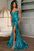 Turquoise fitted dress Rachel Allan 70721