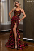 Black/ tangerine Rachel Allan 70721 sequined dress