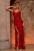 Red fitted dress Rachel Allan 70722