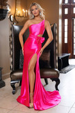 Hot pink Rachel Allan 70736 dress with slit Hot pink Rachel Allan 70736 dress with slit
