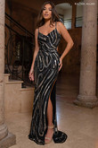 Black/gunmetal fitted dress Rachel Allan 70806