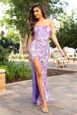Lilac beaded gown by Rachel Allan 70829