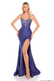Navy Amarra 88353 dress with high slit 