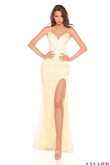 Light yellow Amarra 88871 fitted gown 