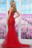 Colors Dress 3453 - Beaded Floral Applique Mermaid Prom Gown