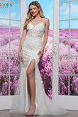 Colors Dress 3453 - Beaded Floral Applique Mermaid Prom Gown