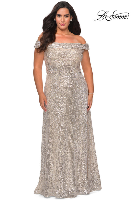 Off The Shoulder La Femme Plus Size Prom Dress 28988
