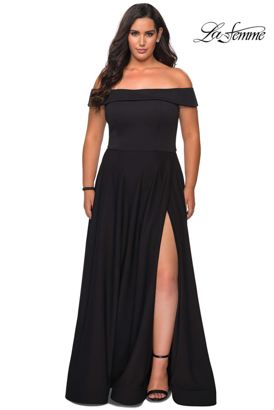 Off The Shoulder La Femme Plus Size Prom Dress 29007