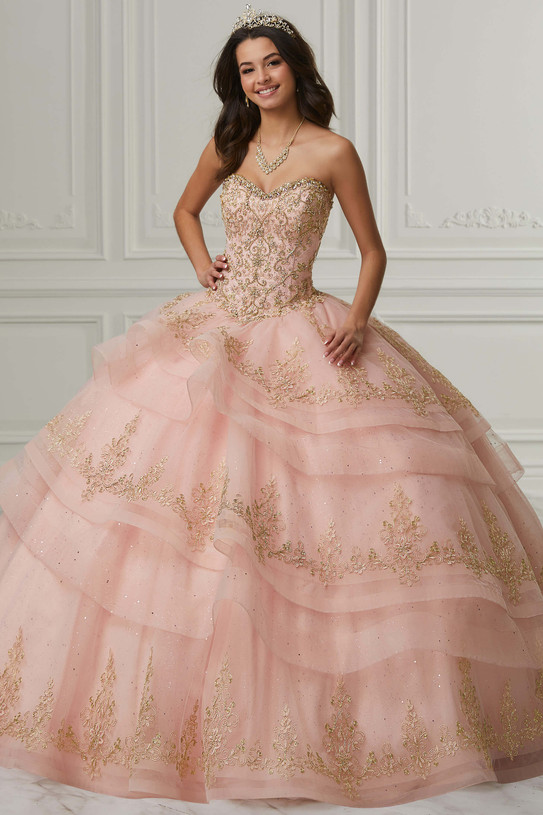 Tiered Skirt Quinceanera Collection Ball Gown