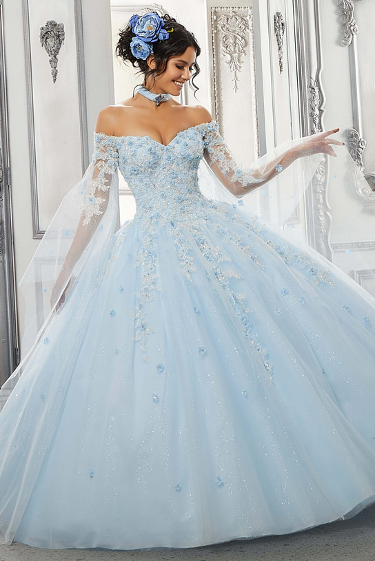 angel sleeves quinceanera dress valencia 60143