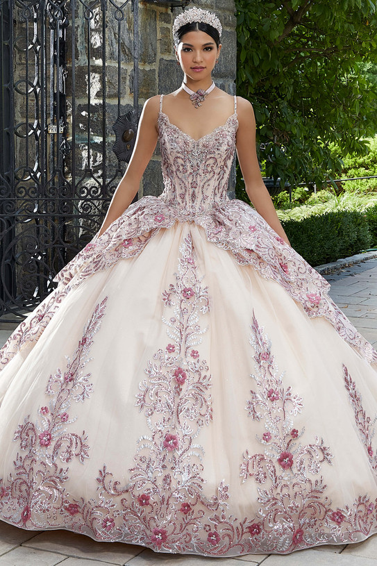 Tiered Scalloped Tulle Vizcaya Quinceanera Ball Gown Dress 89338
