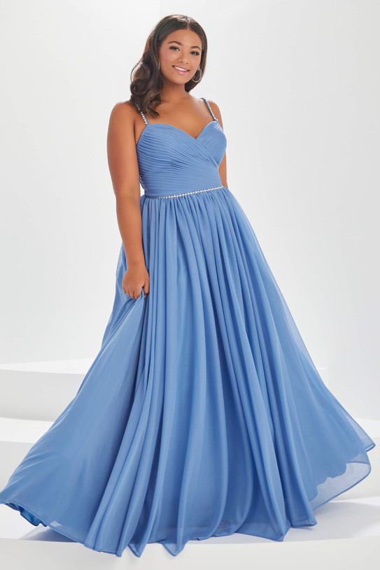 Sweetheart Pleated Tiffany Designs Plus Size Prom Dress 16036