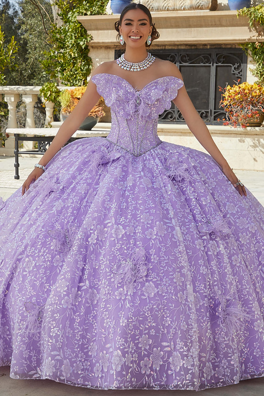 Feathered Accent Valentina by Morilee Quinceanera Dress 34092