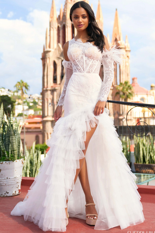 Ruffled Sherri Hill Prom Dress 55384