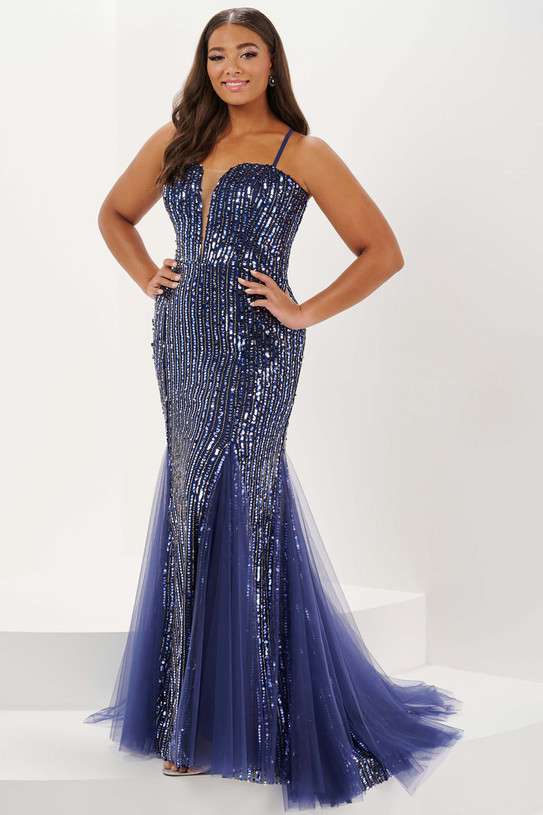 Linear Sequin Tiffany Designs Plus Size 16131 Prom Dress