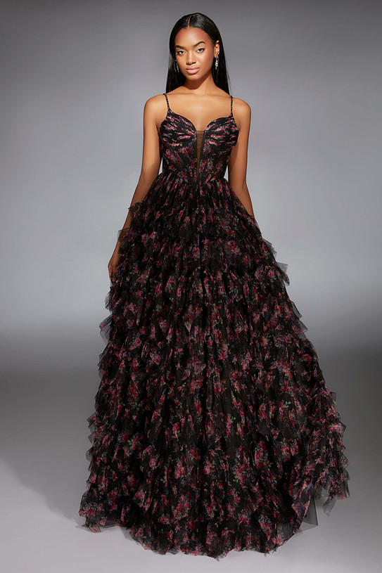 Mesh Floral Print Alyce Paris 61866