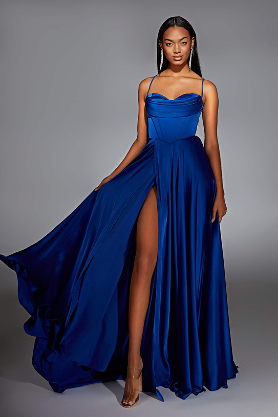 Royal Satin Chiffon dress Alyce Paris 61883