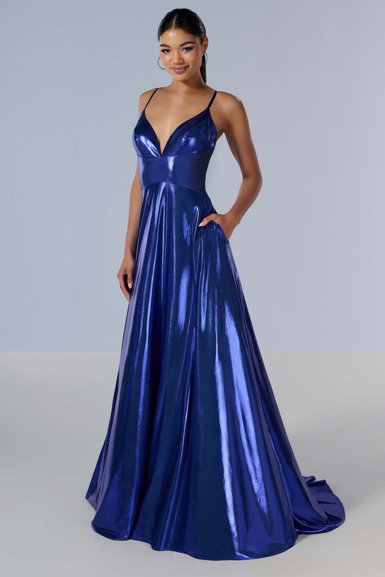 Tiffany 16179 prom dress with V-neck