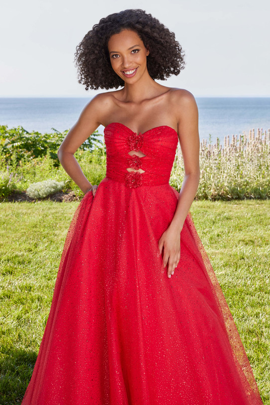 Strapless Neckline Dress with Keyhole Cut Outs Morilee 49137