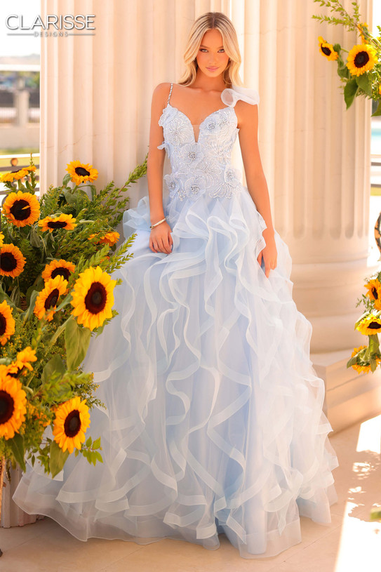 Clarisse 811226 Gown with Floral Lace Details