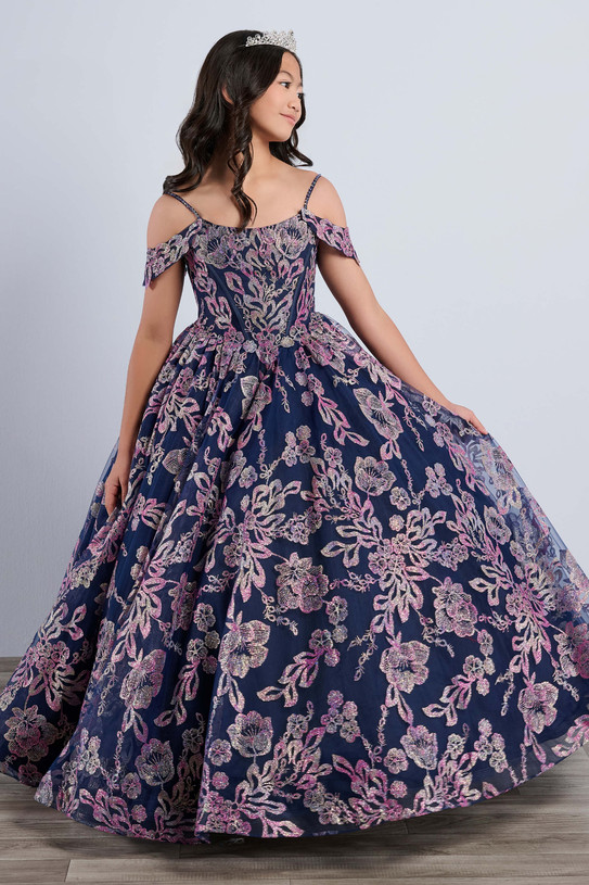 Tiffany Princess Floral Glitter Girls Pageant Dress 13794