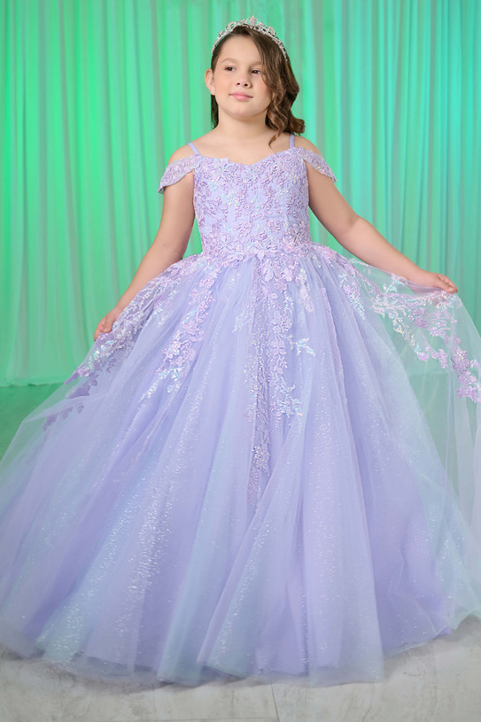 Tiffany Princess Cold-Shoulder Girls Pageant Dress 13760