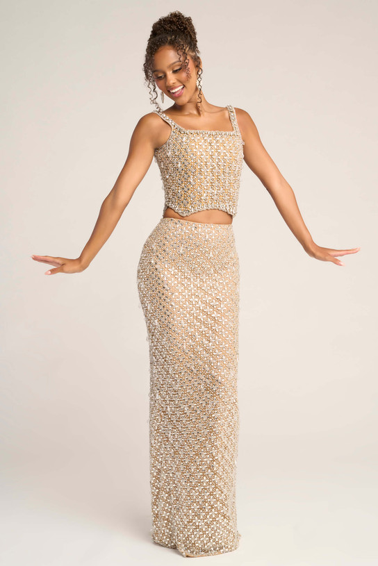 Portia and Scarlett PS26433C two-piece gown with square neckline