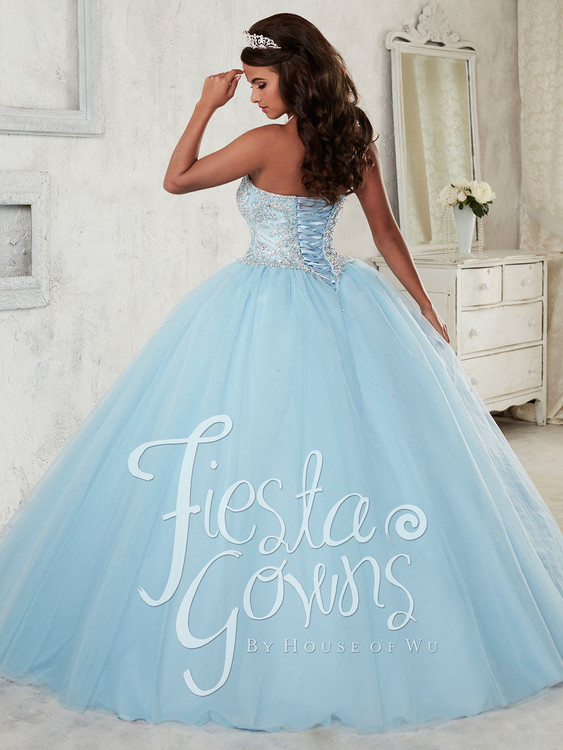 Sweet Sixteen Cinderella Light Blue Ball Gown Wedding Dress AL3015