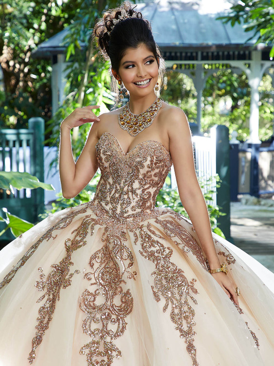 Bell Sleeves Vizcaya Quinceanera Ball Gown  89255 
