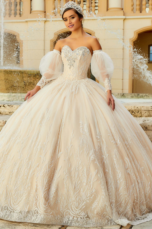 Off the Shoulder Beaded Quinceanera Collection Ball Gown