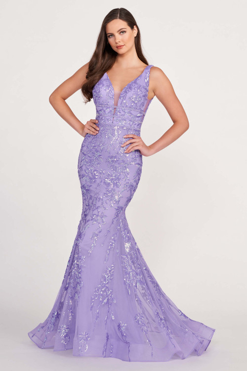 Plunging V-neckline Prom Dress Ellie Wilde EW34041 - Promheadquarters.com