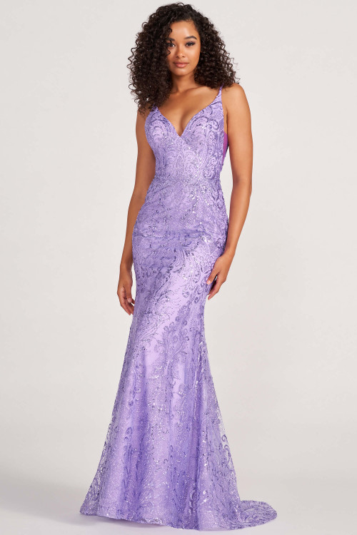 Glittering Lace Sheath Prom Dress CL2019