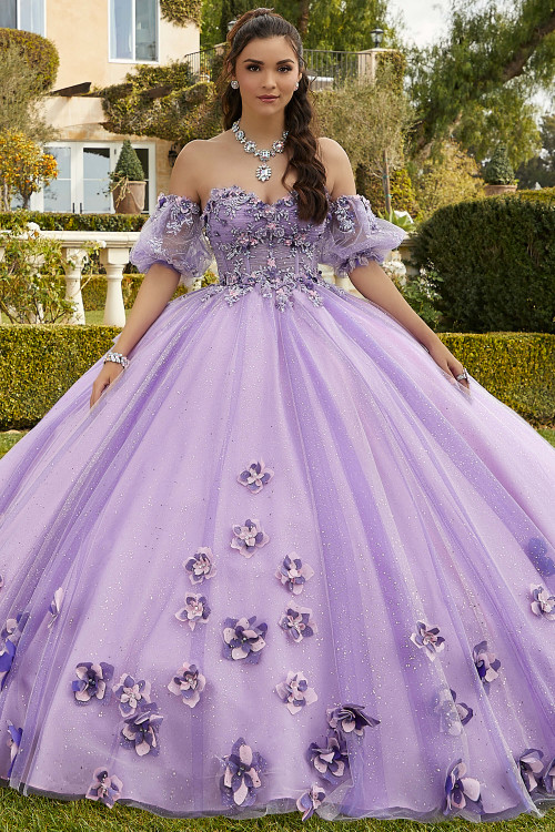 Glitter Tulle Vizcaya Quinceanera Dress by Morilee 89421