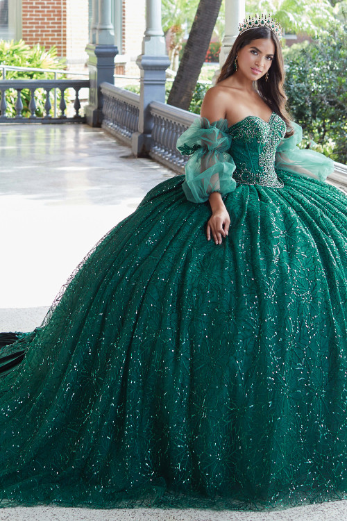 Sequined Lace Back Bow Quinceanera Prom Dress 26054 Sequined Lace Back Bow Quinceanera Prom Dress 26054