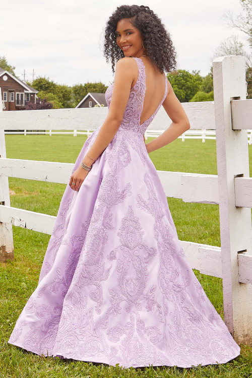 Woman Purple Dress Fashion Model In Silk Gown Waving Flying Fabric White  Background Stock Photo - Download Image Now - iStock