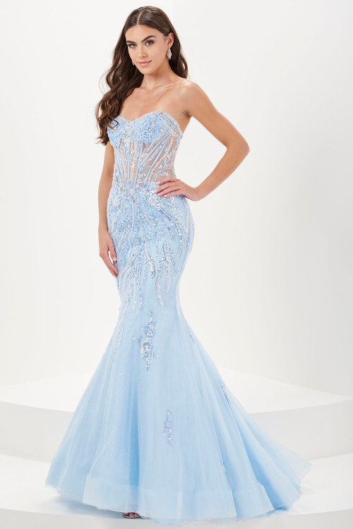 Sky/Silver Tiffany Designs Prom Dress 16074