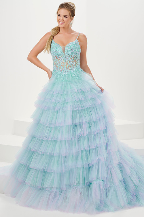 Light Turquoise/Lavender Tiffany Designs Prom Dress 16115