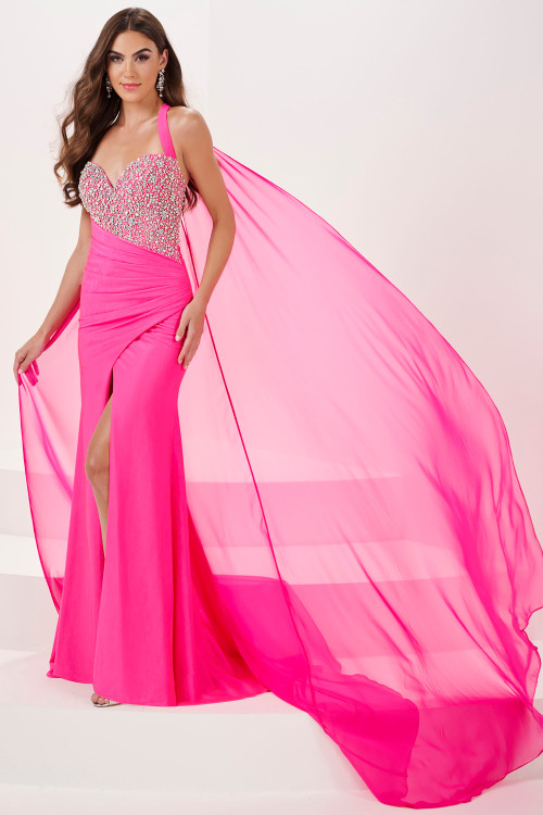 Hot Pink Draped Style Panoply Prom Dress 14175