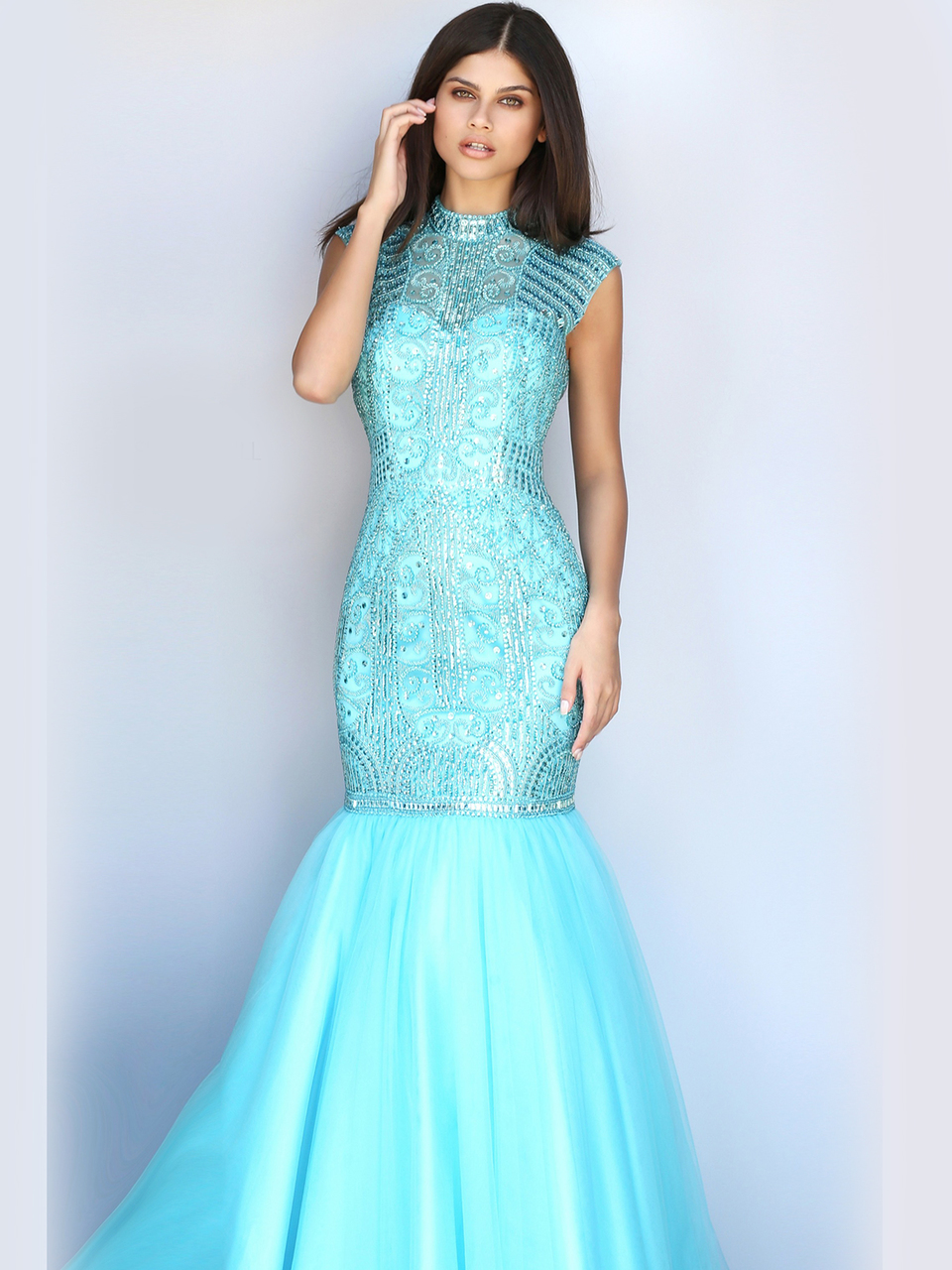 sherri hill green mermaid dress Sherri Hill Satin Mermaid Cut Out Gown 56699 Black/Silver / 8