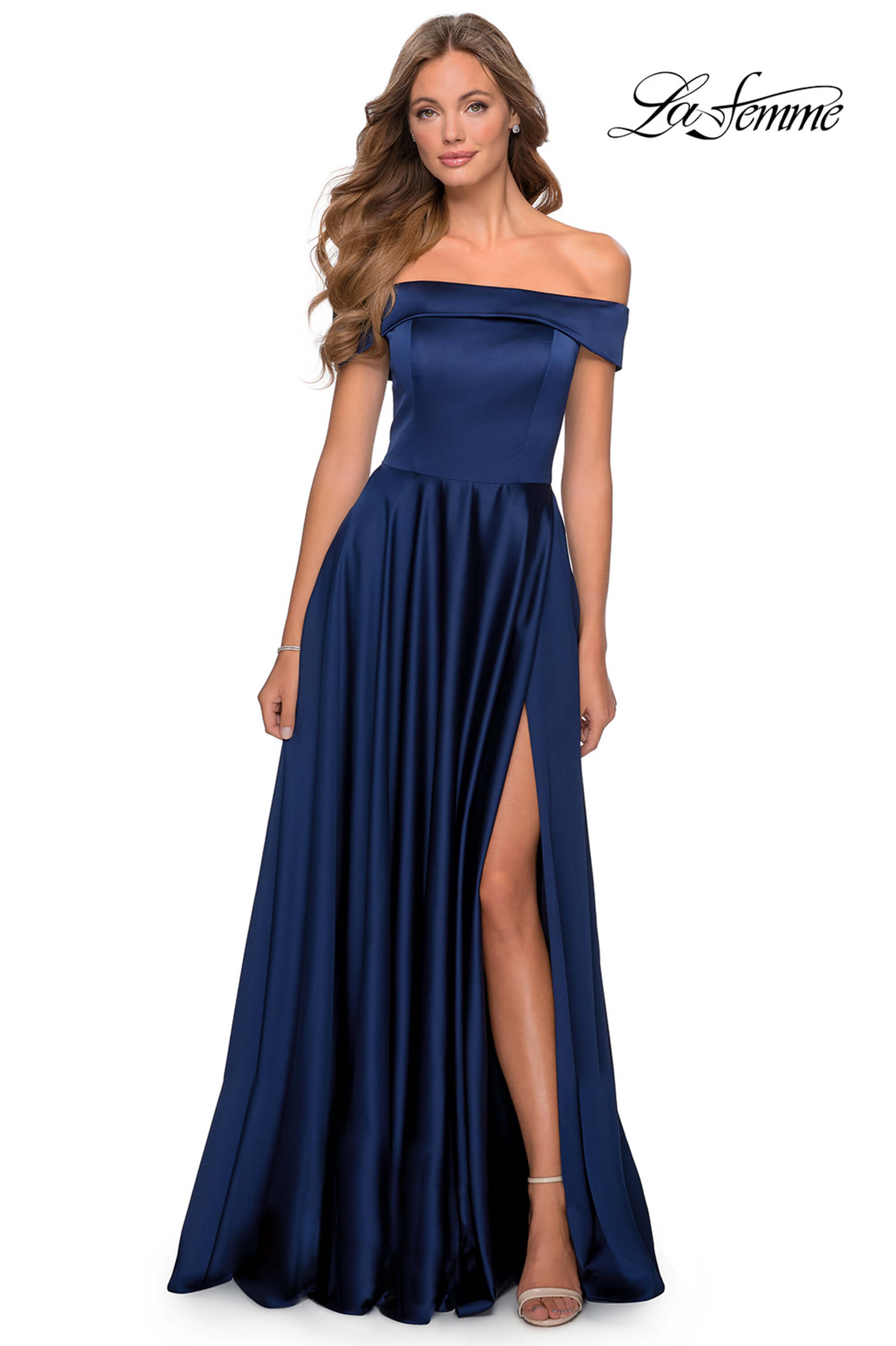 prom dress shops in houston Dressime Glitter A Line Cowl Neck Long Prom Dress With Slit – dressime main image 1