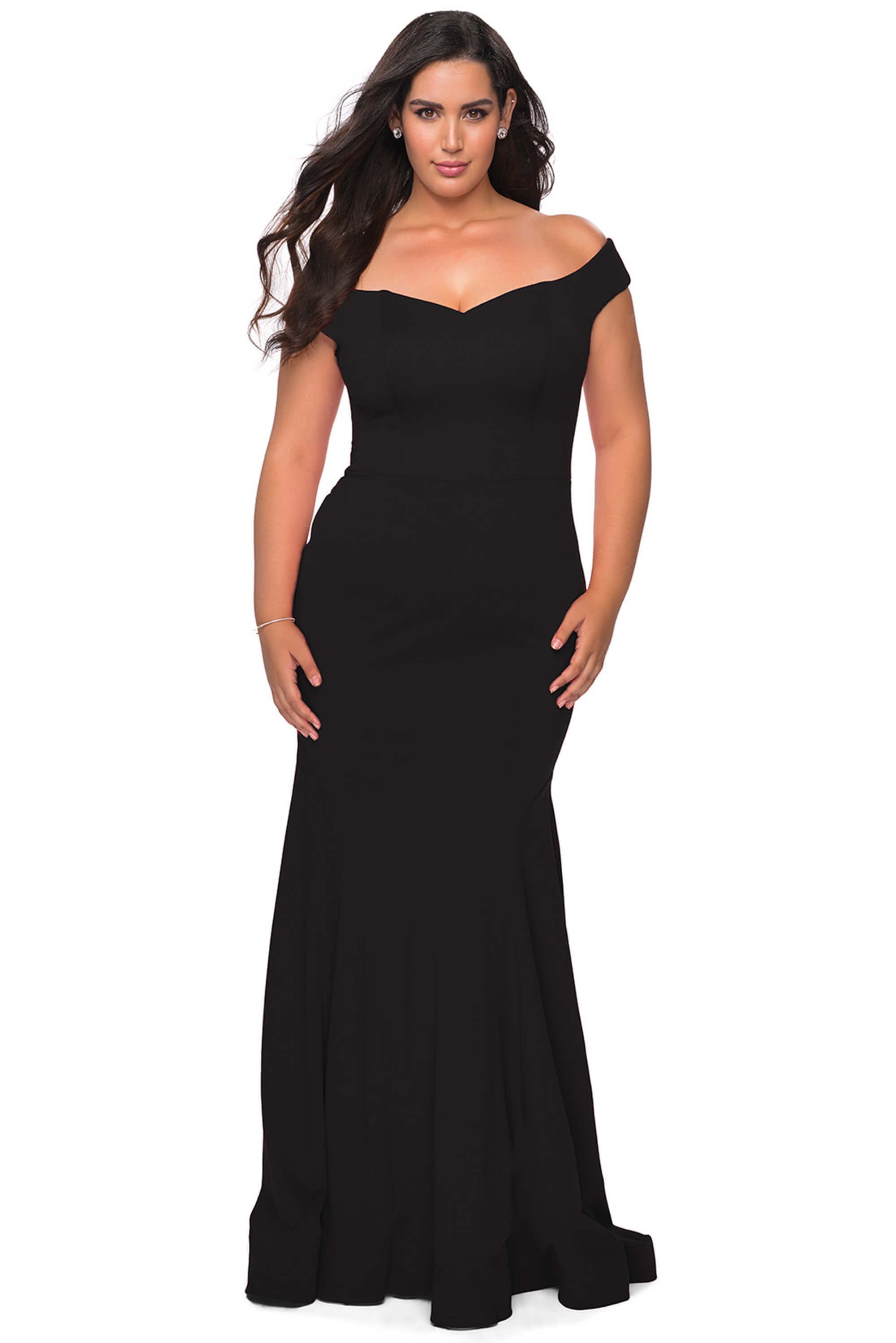 off the shoulder plus size prom dress Plus Off Shoulder Puff Sleeves Sequin Formal Dress