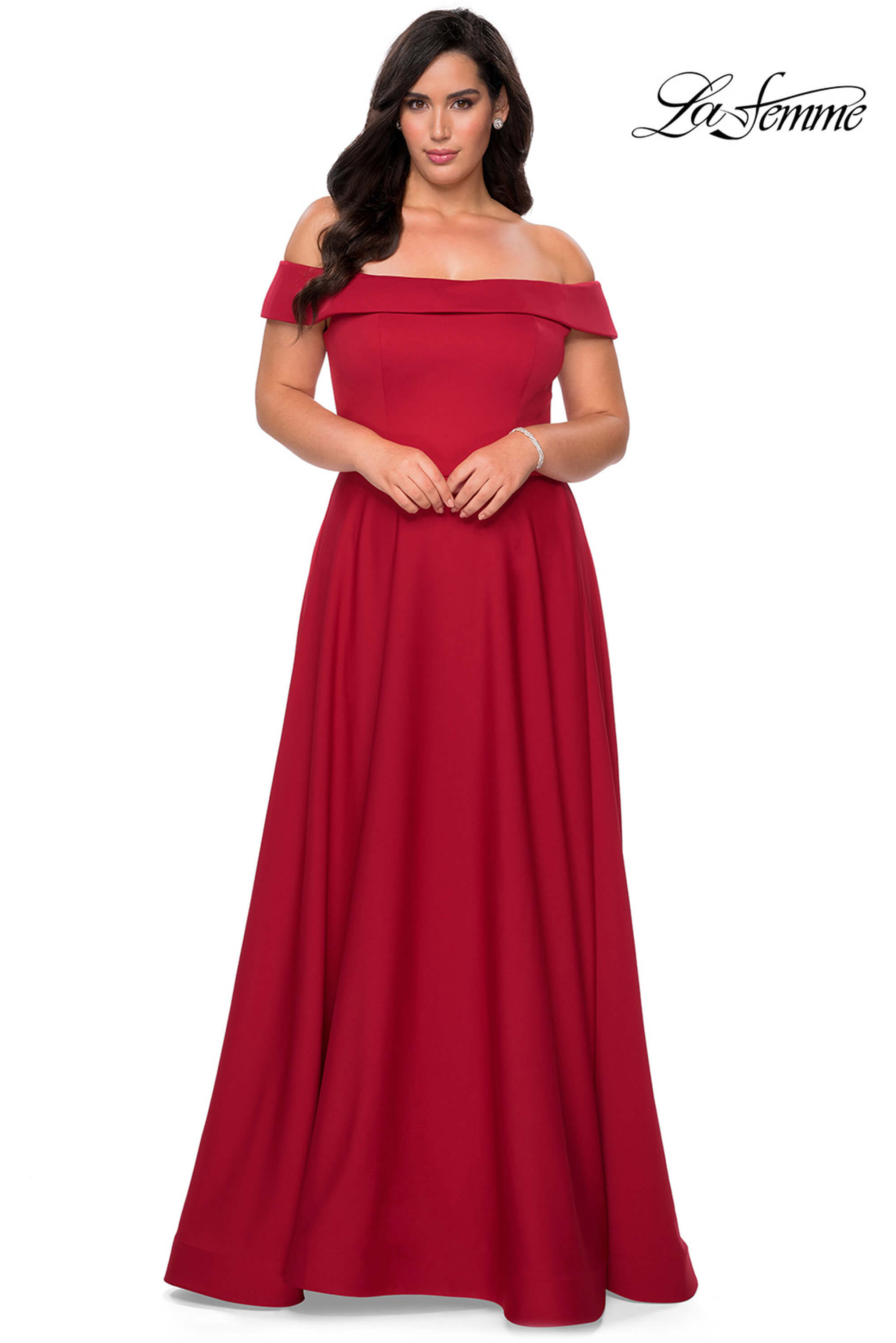 open lace back dress Ball Gown Maxi Tulle Plus Size Prom Dresses COCOMELODY CS1049 main image 0