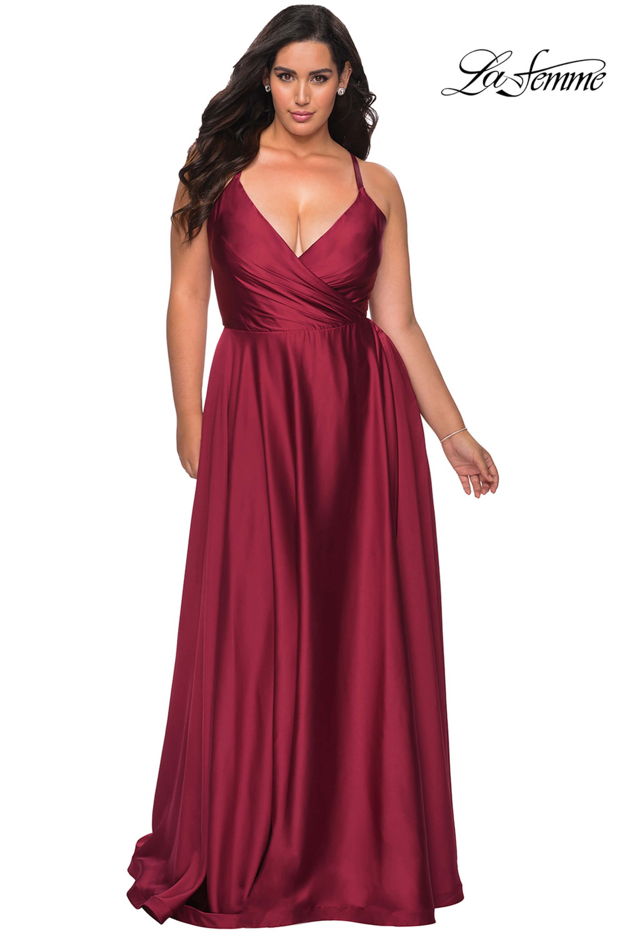 open lace back dress Trendy Two Pieces Plus Size Burgundy Long Sleeve A-Line Prom Gowns JTE