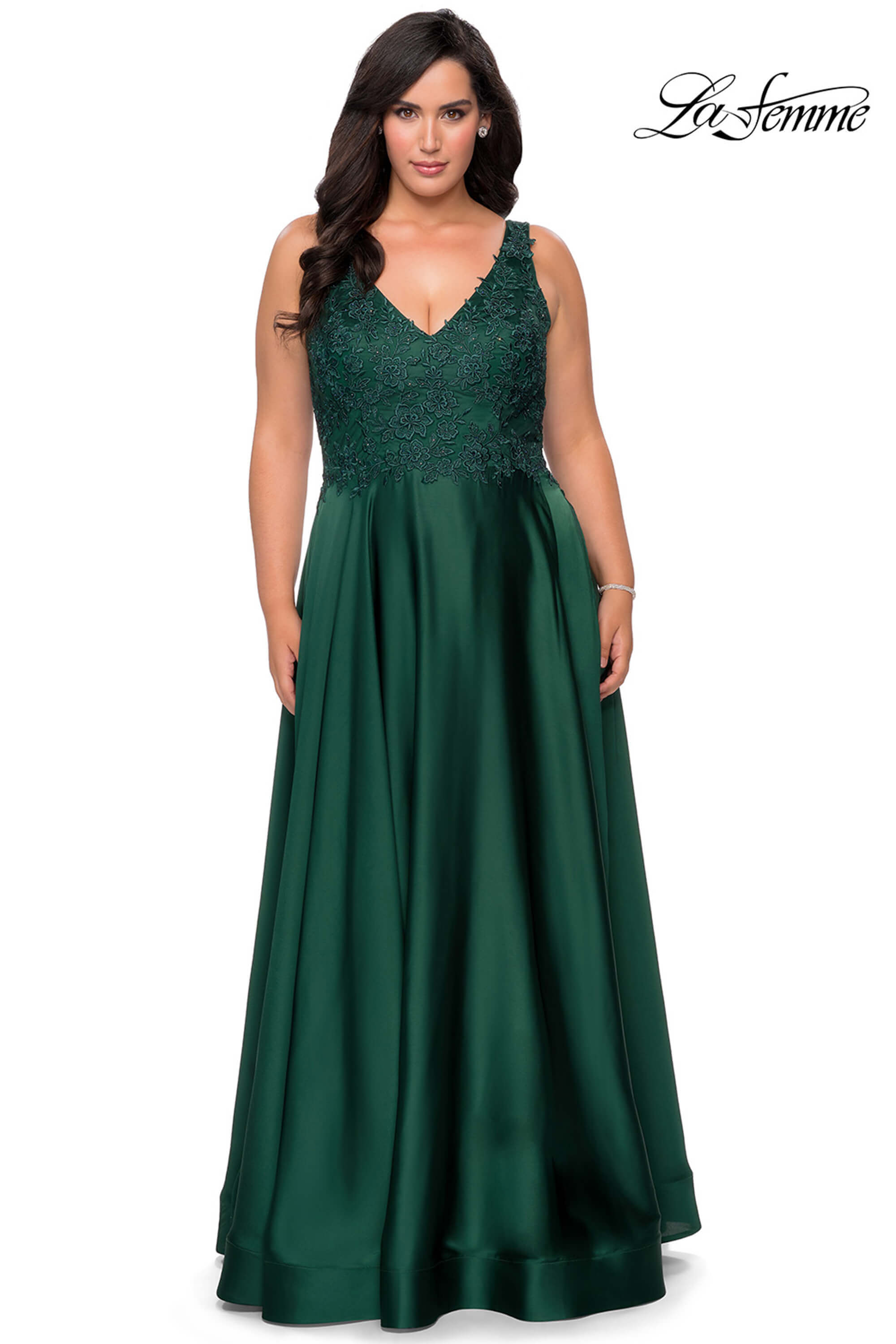 affordable plus size prom dresses LaDivine CC2349C Emerald 20 Sale The Dress Outlet