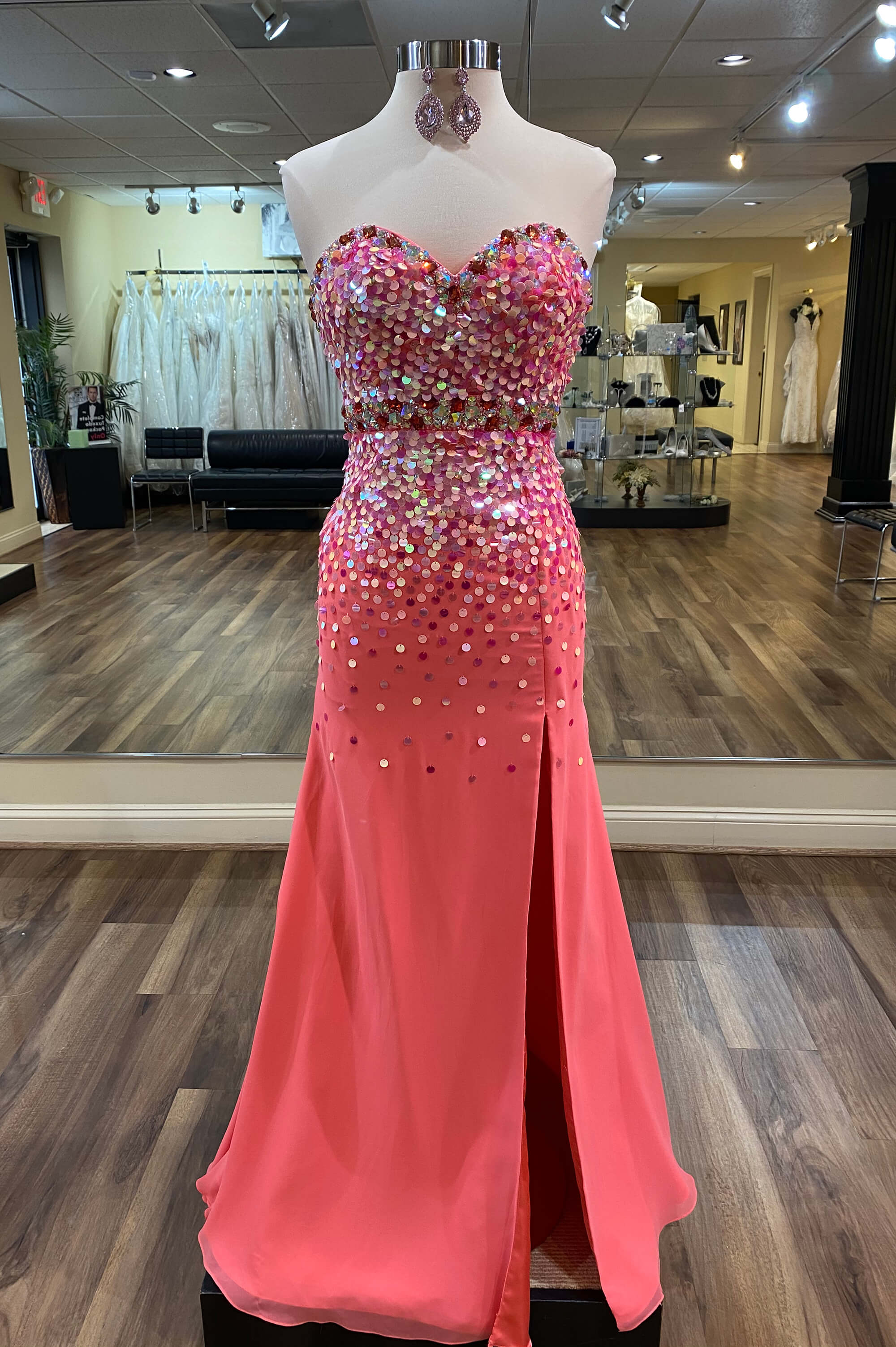 coral colored prom dresses