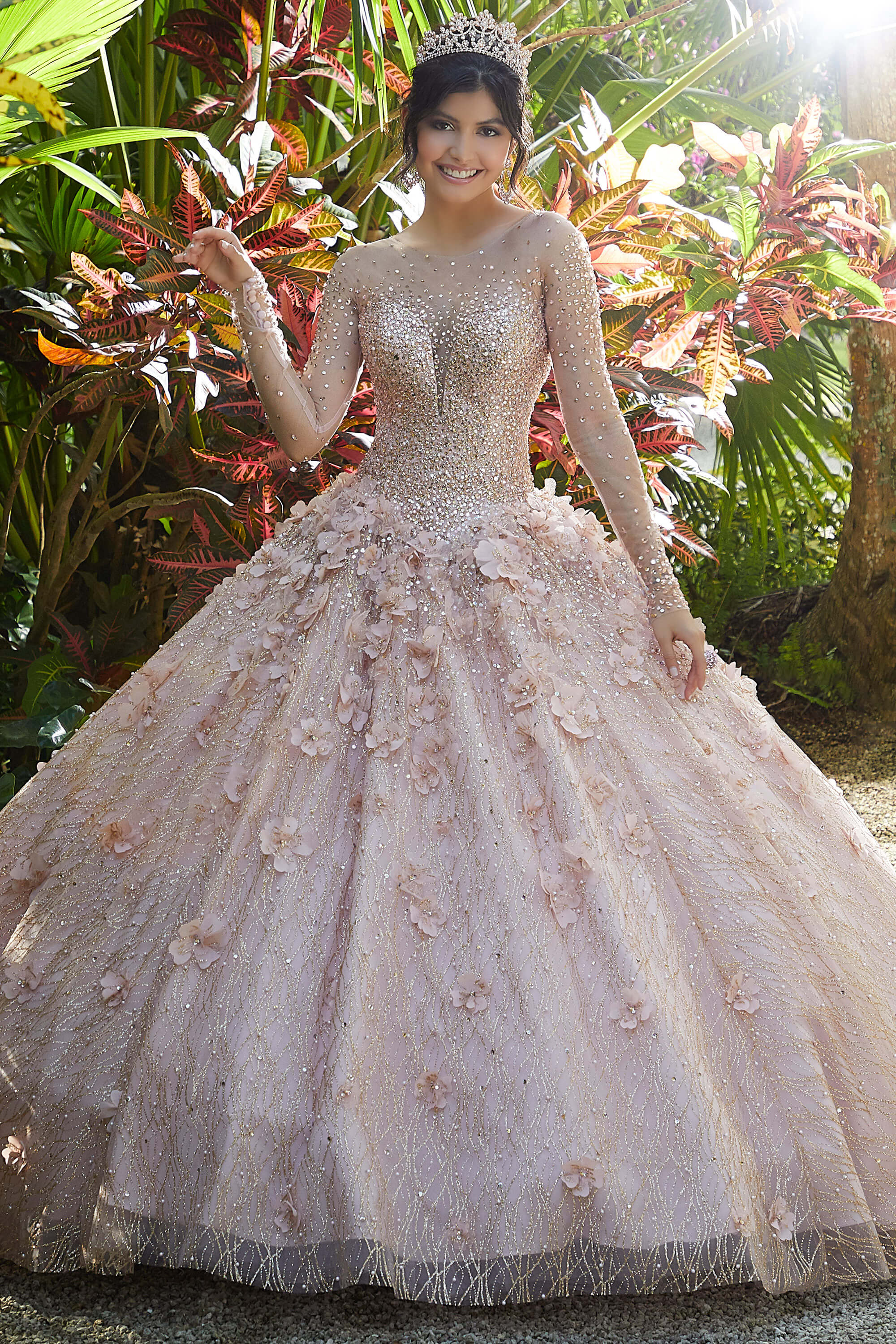 Long Sleeves Vizcaya Quintenary Ball Gown Dress 89297 - PromHeadquarters.com