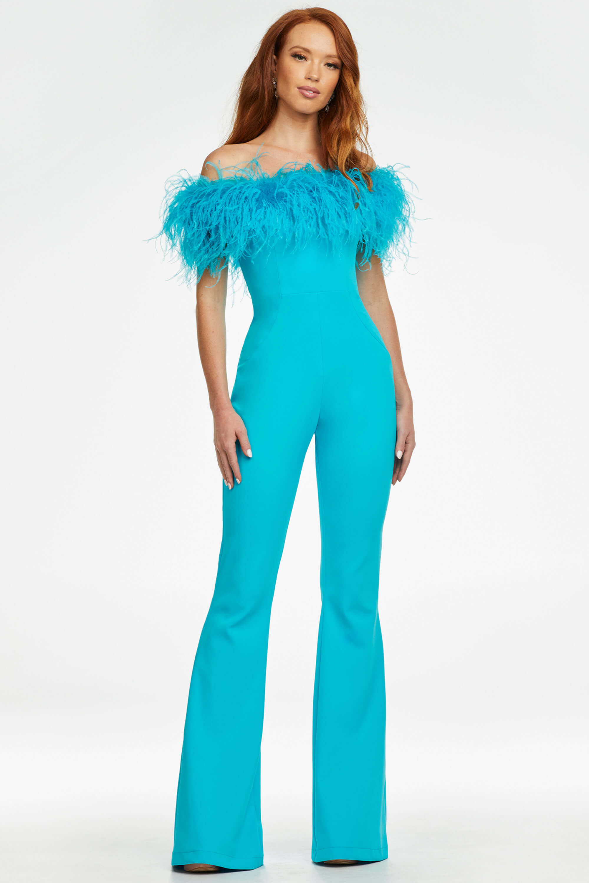 Off The Shoulder Feathered Prom Dress Ashley Lauren 11100