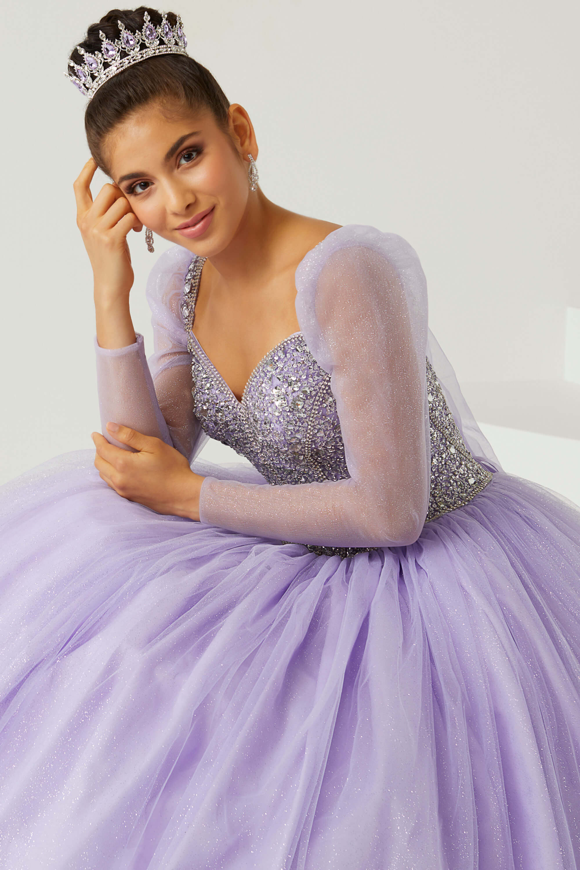 knee length dresses for ladies Corset Ball Gown Quinceañera Dress 59290 by Amarra Blush / 00 main image 1