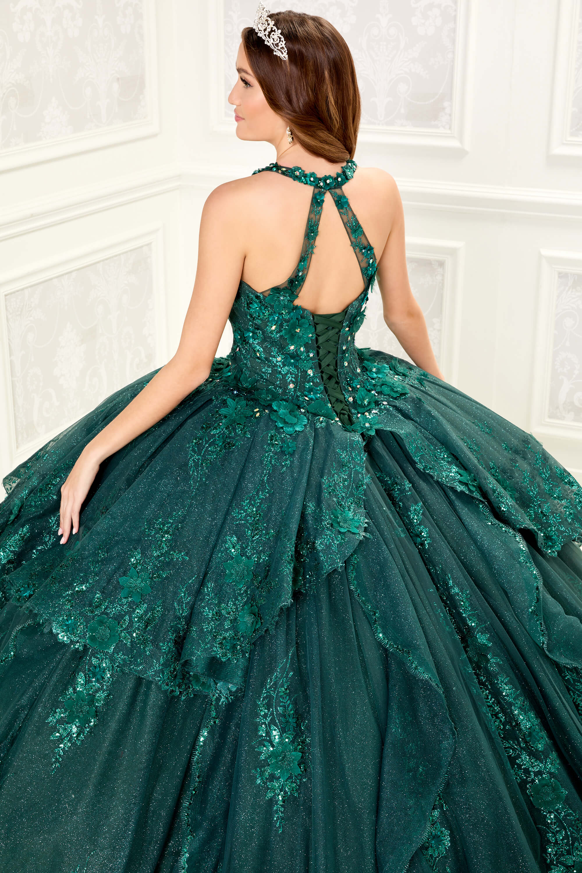 forest green quince dress Simple Dark Pleats Satin Quinceanera Dresses Shoulder Sleeves Off-Shoulder Ball Gown Quinceanera Dress